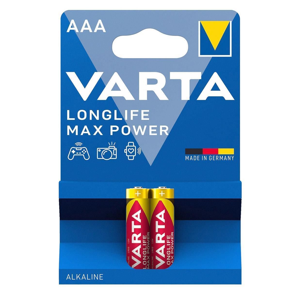 Varta 4703 Longlife Max Power Alkalin AAA İnce Kalem Pil 2'li Paket