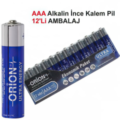 Orion LR03 AAA Alkalin İnce Kalem Pil 12'li Paket