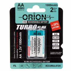 Orion 1.2V 1000mAh Ni-Mh AA Şarj Edilebilir Kalem Pil 2'Lİ Paket