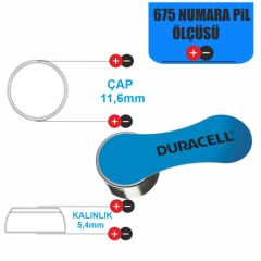 Duracell Activair 675 Numara İşitme Cihazı Pili 6'lı Paket