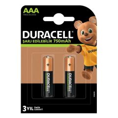 Duracell HR03 1.2V 750mAh AAA Şarj Edilebilir İnce Kalem Pil 2'li Paket