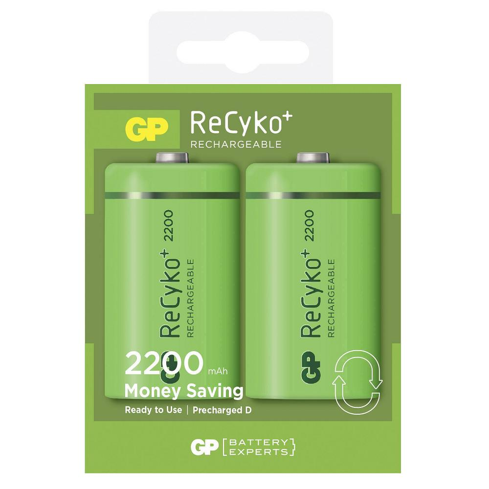 GP Recyko 2200mAh D Büyük Boy Şarj Edilebilir Pil 2'li Paket