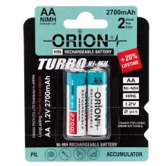 Orion 1.2V 2700mAh Ni-Mh AA Şarj Edilebilir Kalem Pil 2'Lİ Paket