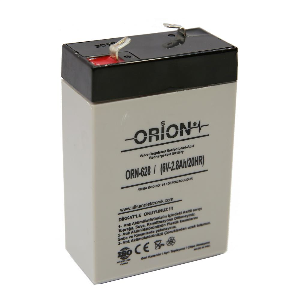Orion ORN628 6V 2.8Ah Bakımsız Kuru Akü-10/2022 üretim