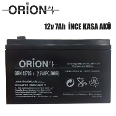 Orion ORN1270S 12V 7.0Ah Ince Kasa Bakımsız Kuru Akü