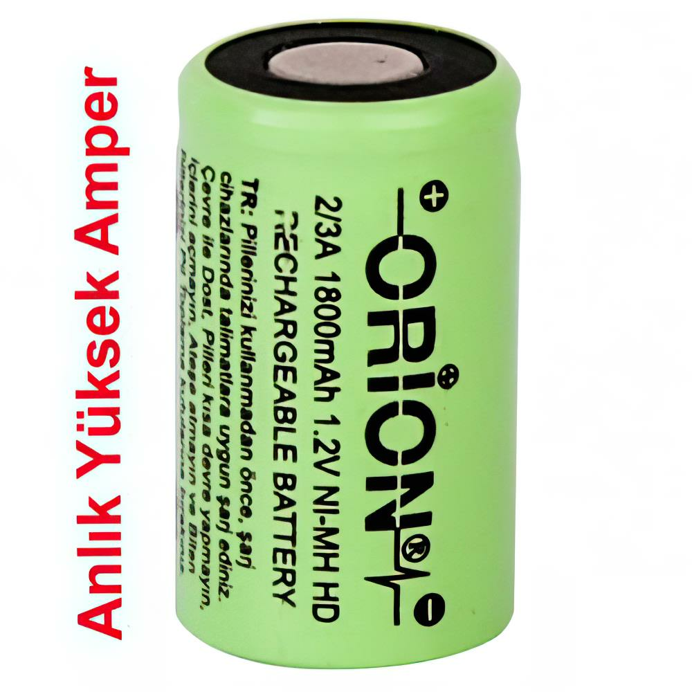 Orion 1.2V Ni-Mh 2/3A 1800mAh Şarj Edilebilir Pil - HD