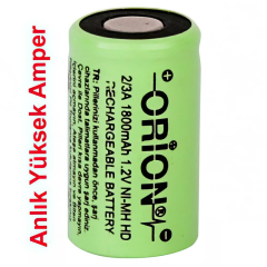 Orion 1.2V Ni-Mh 2/3A 1800mAh Şarj Edilebilir Pil - HD