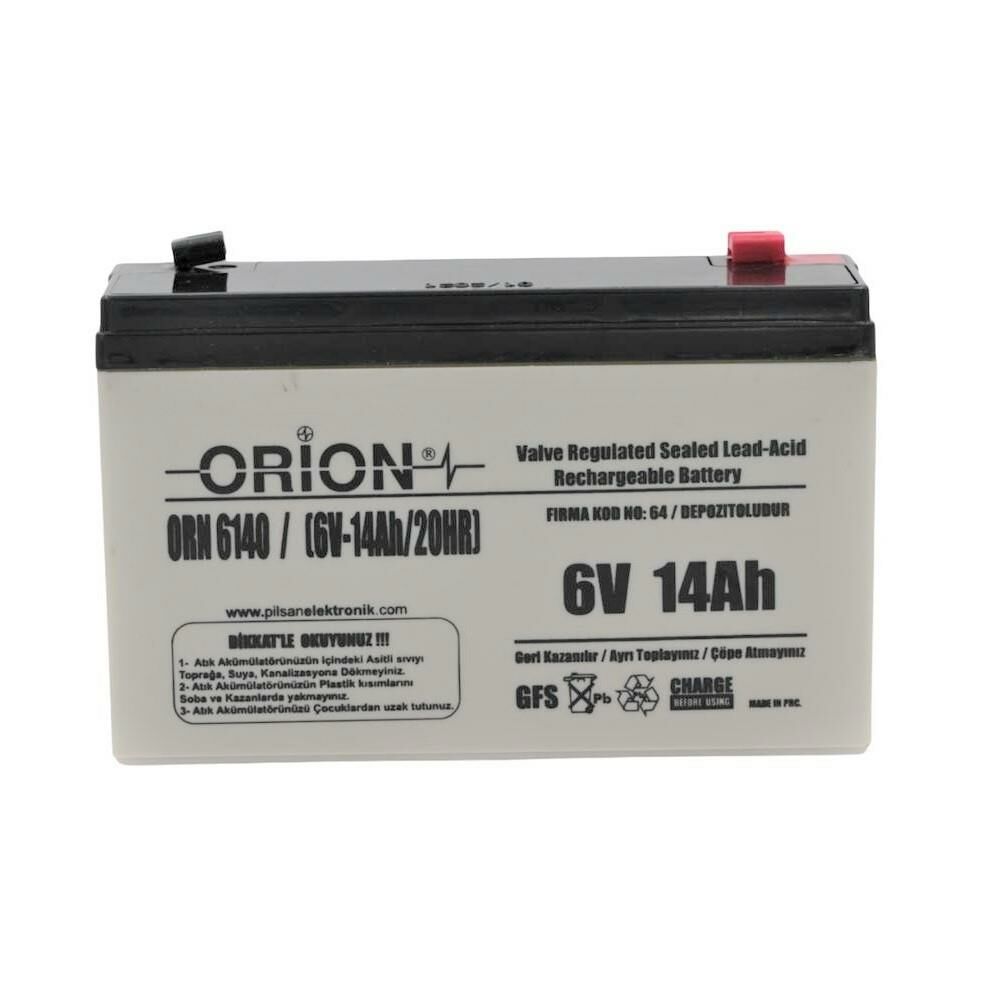 Orion 6V 14Ah Bakımsız Kuru Akü - 08/2021 Üretim