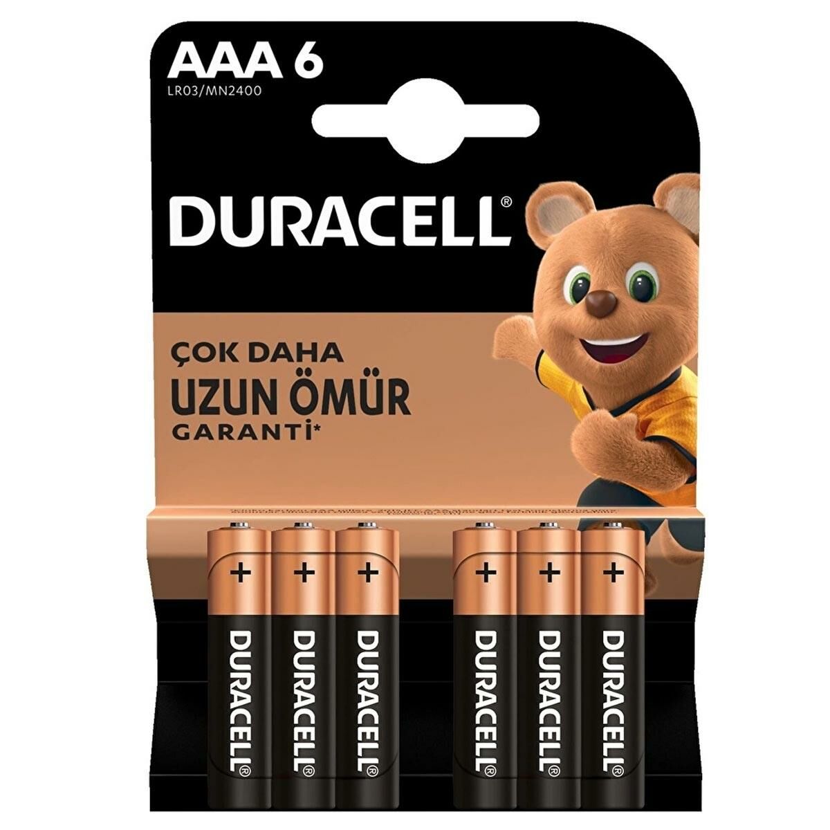 Duracell AAA Alkalin İnce Kalem Pil 6'lı Paket