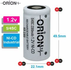 Orion 1.2V Ni-Cd 5/4SC 2300mAh Şarj Edilebilir Pil