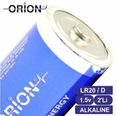 Orion LR20 D Büyük Boy Kalın Alkalin Pil - 2'li Shrink
