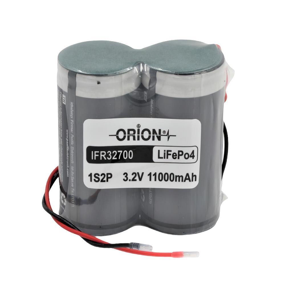 Orion LifePo4 IFR32700 3.2V 11000mAh 1S2P Kablolu Şarjlı Pil