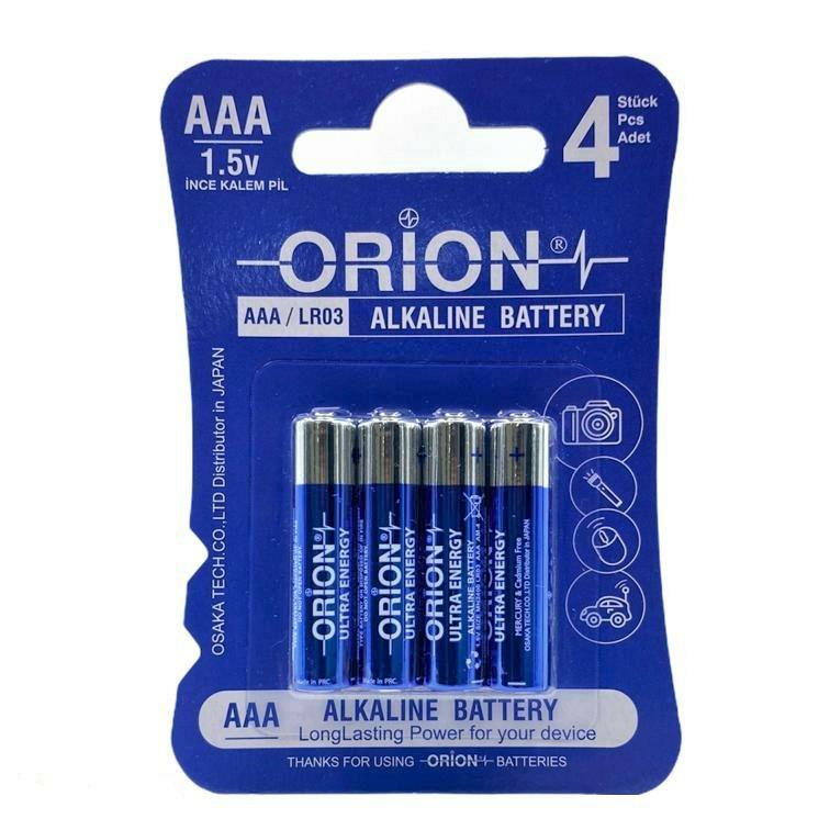 Orion LR3 AAA Alkalin İnce Kalem Pil 4'lü Paket