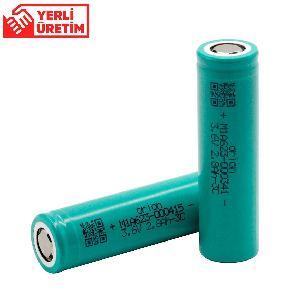 Orion 18650 3.7V 2800mAh 3C 8.4A Şarj Edilebilir Li-ion Pil