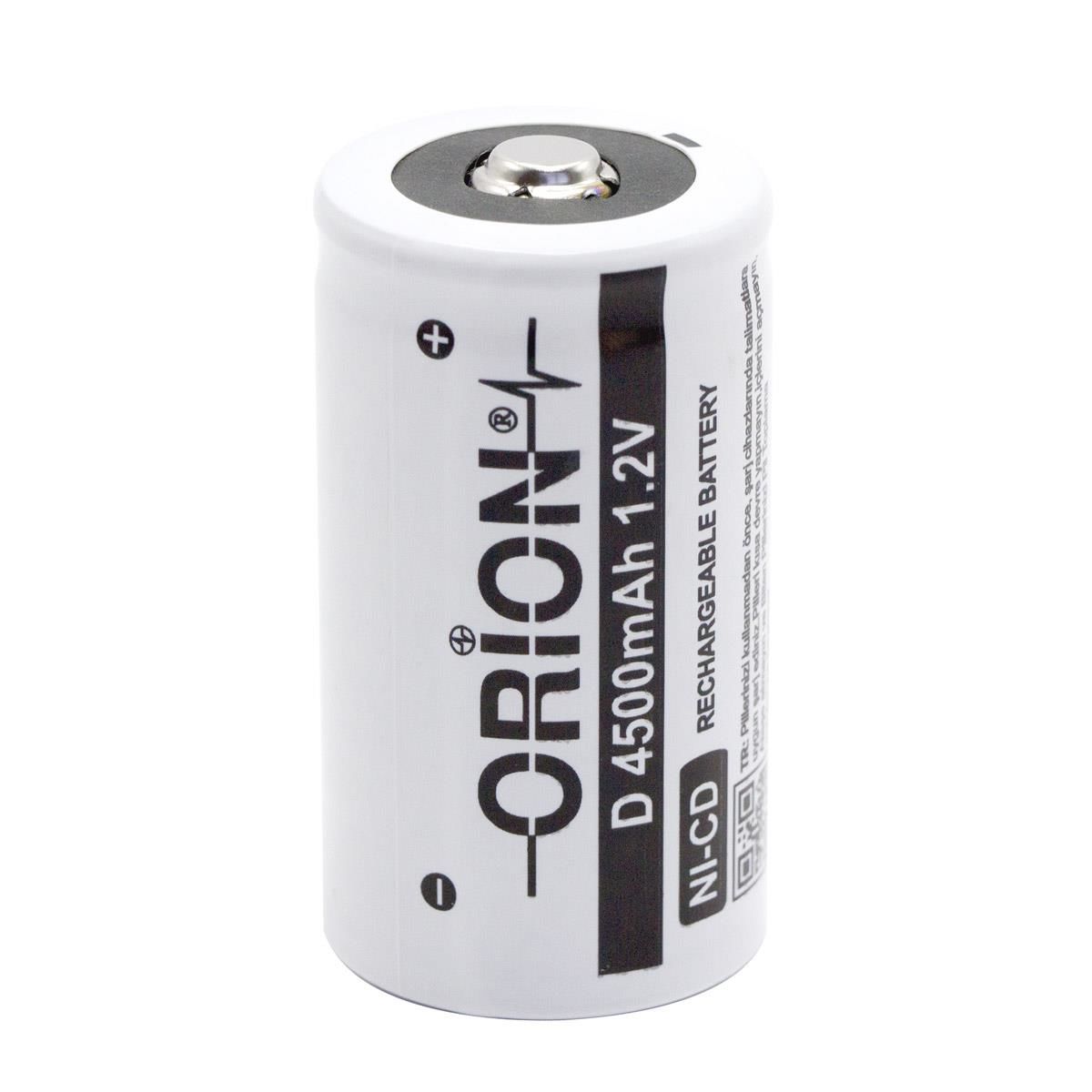 Orion 1.2V Ni-Cd D 4500mAh Büyük Boy Şarjlı Pil