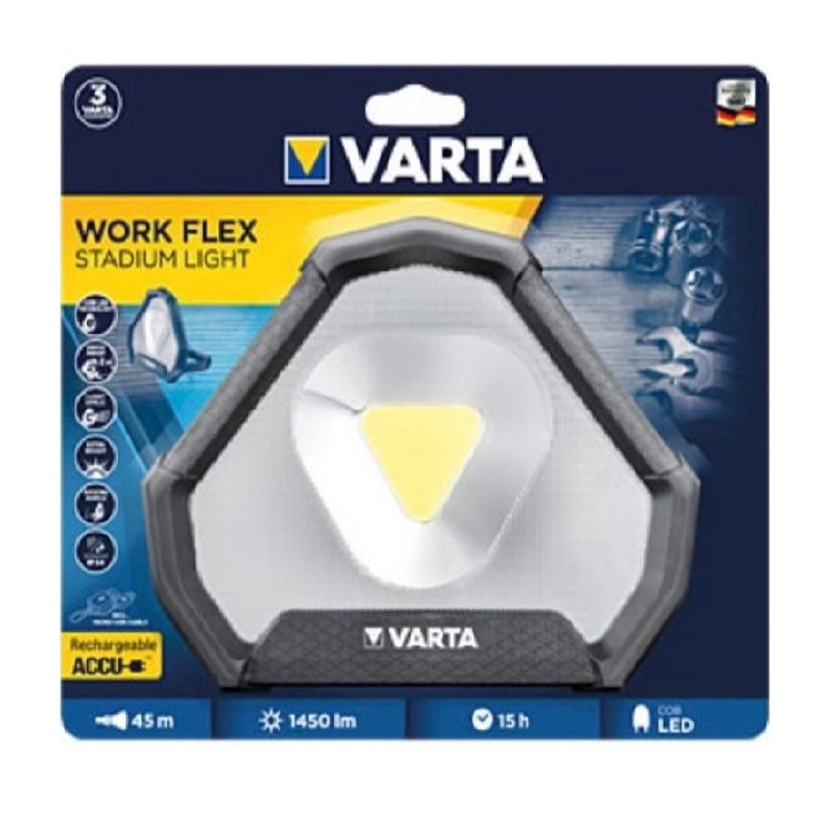 Varta 18647 Work Flex Stadyum Işığı Cob LED Şarjlı Fener