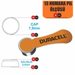 Duracell Activair 13 Numara İşitme Cihazı Pili 6'lı Paket