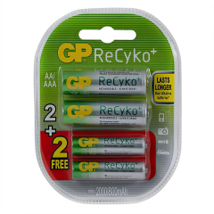 GP ReCyko 2X2000mAh AA + 2X800mAh AAA  Şarj Edilebilir Pil 4'lü Paket