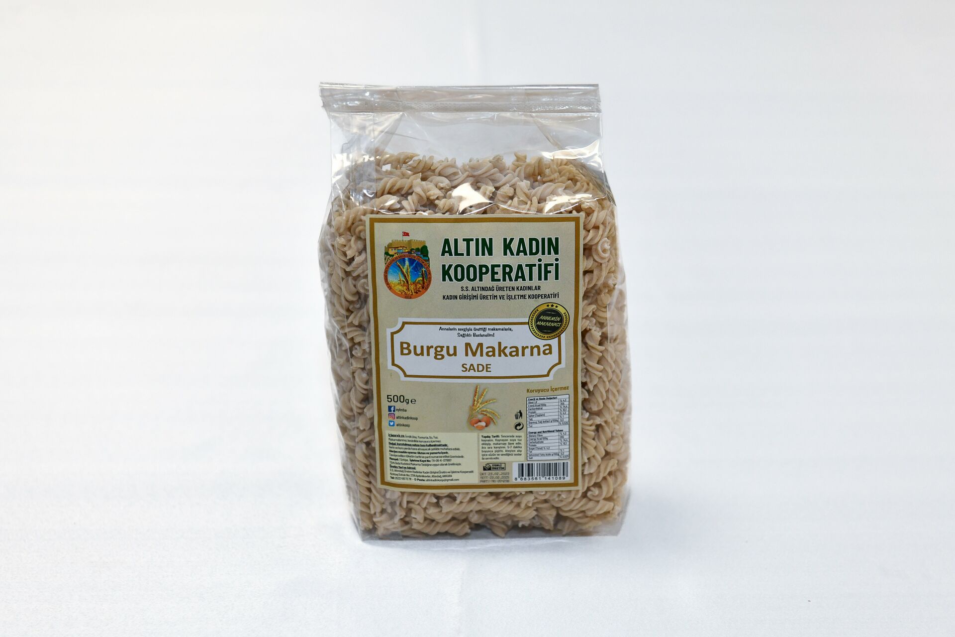 ALTINKADIN KOOP. BURGU MAKARNA  500GR (ADET)