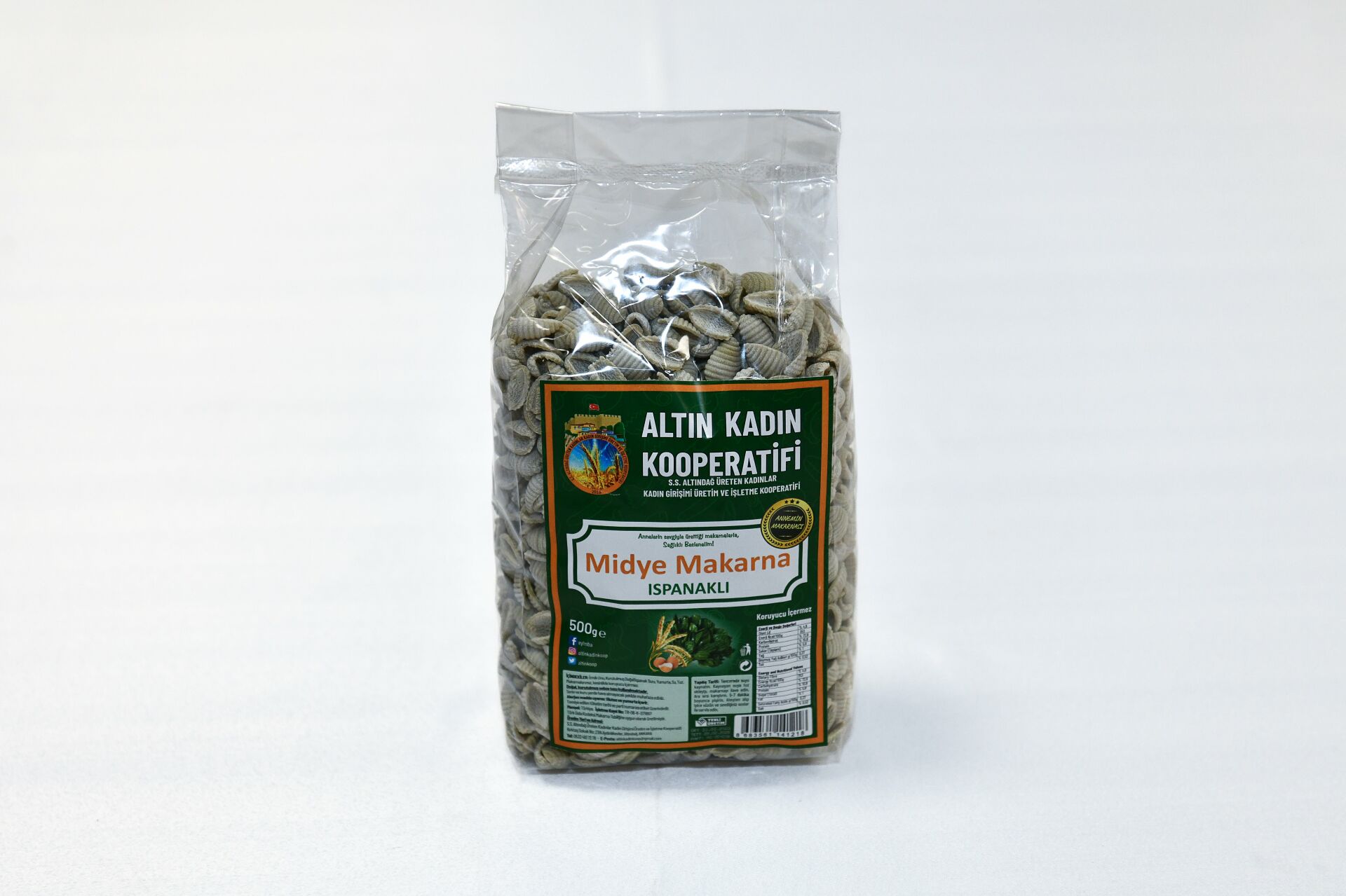 ALTINKADIN KOOP. MİDYE MAKARNA ISPANAKLI 500GR (ADET)