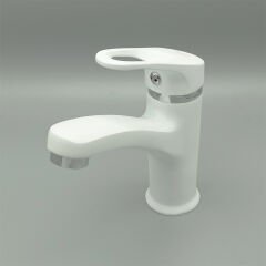 Truva Beyaz Yüksek Lavabo Musluğu Aç Kapa Banyo Lavabo Bataryası Yüsek Model