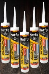 5 ADET Hatfix Silikonize Beyaz Mastik 450gr (hf-450)