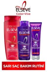 Elseve Renk Koruyucu Şampuan 450 Ml+Mor Şampuan 200ml+Mor Maske 150ml