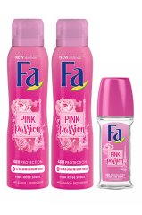 Fa Deodorant Pink Passion 150ml x 2 adet+Roll-on Pink Passion 50ml