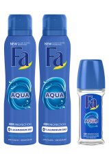 Fa Deodorant Aqua 150ml x 2 adet+Roll-on Aqua 50ml