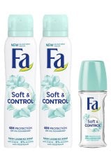 Fa Deodorant Soft&Control 150ml x 2 adet+Roll-on Soft&Control 50ml