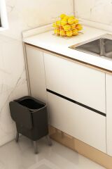 Origa Ayaklı Fonksiyonel Kapaklı Banyo Ve Mutfak Çöp Kovası Siyah