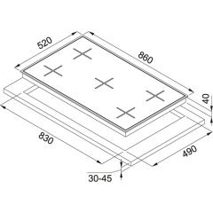 Franke 5 Gözlü, Gaz Emniyetli, Siyah Cam, Ocak Glass Lınear Square Fhns 905 4G Tc Bk C Siyah Cam