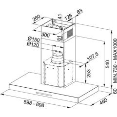 Franke Ada Davlumbaz, 3 Kademeli, İnox Renk Crystal Fcr 925 Tc Bk/Xs