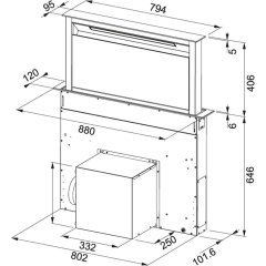 Franke Tezgah Altı Davlumbaz, 4 Kademeli 90 Cm,  Downdraft Fdw 908 Ib Xs