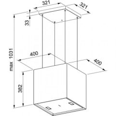 Franke  Ada Tipi Davlumbaz, 3 Kademeli, Siyah Renk, Mercury Fme 407 Bk