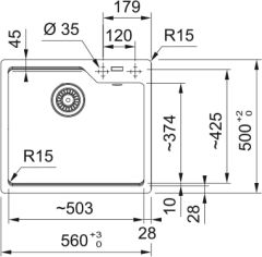 Franke Urban UBG 610-56 Siyah Tezgahaltı Granit Evye