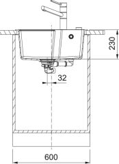 Franke Urban UBG 610-56 Siyah Tezgahaltı Granit Evye