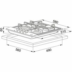 Franke Smart Linear 60 Cm İnox 4 LÜ Ankastre Set