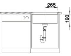 BLANCO SUBLINE 500 - U  Alu Metalik Evye