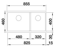 BLANCO SUBLINE 480/320-U  Siyah Evye