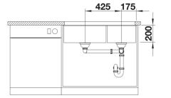 BLANCO SUBLINE 480/320-U  Siyah Evye