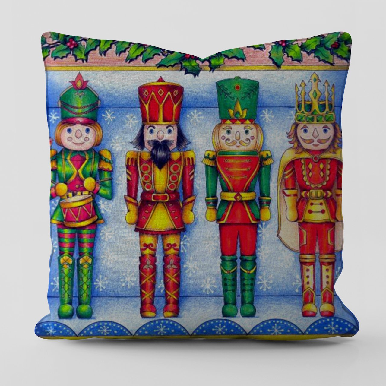 Yılbaşı Christmas Temalı Nutcracker King Kırlent Kılıfı
