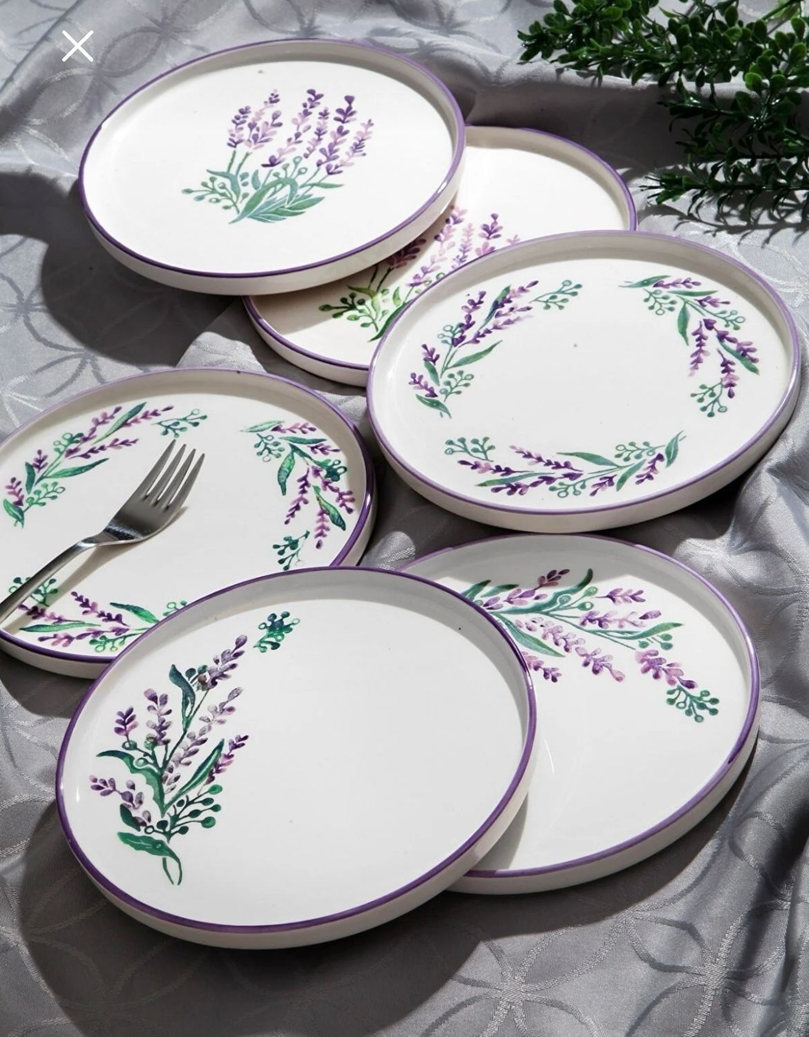Özel Tasarım Lavander Seris Pasta Tabak Seti - 19CM