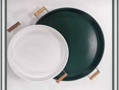 51 CM VE 37 CM 2Lİ Metal Yuvarlak Sunum Tepsisi