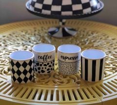 Kahve Fincanı | Espresso Double Türk Kahvesi Fincanı damalı