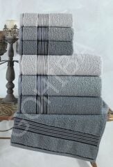 BANYO HAVLUSU SETİ İKİLİ GRİNİN HER TONU YUMUŞAK LÜKS 2Lİ