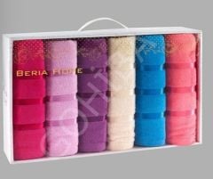 6 ADET KUTULU EL YÜZ BAŞ HAVLUSU CANLI RENKLER 50cm*90cm