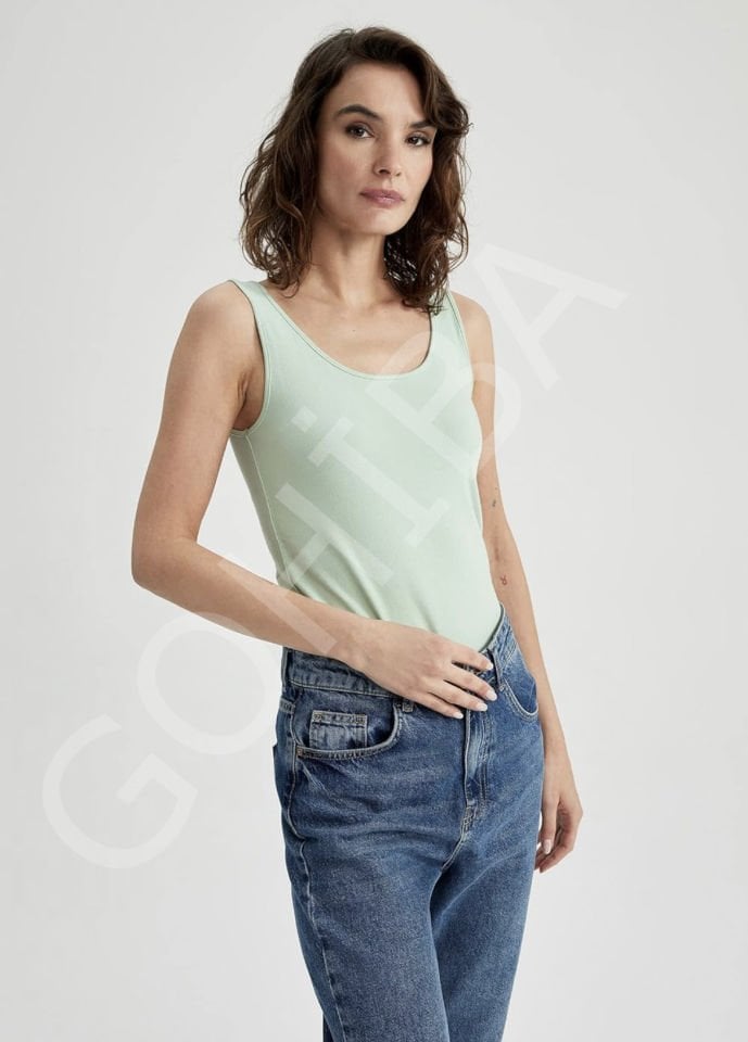 Askılı T-shirt sarı - XL