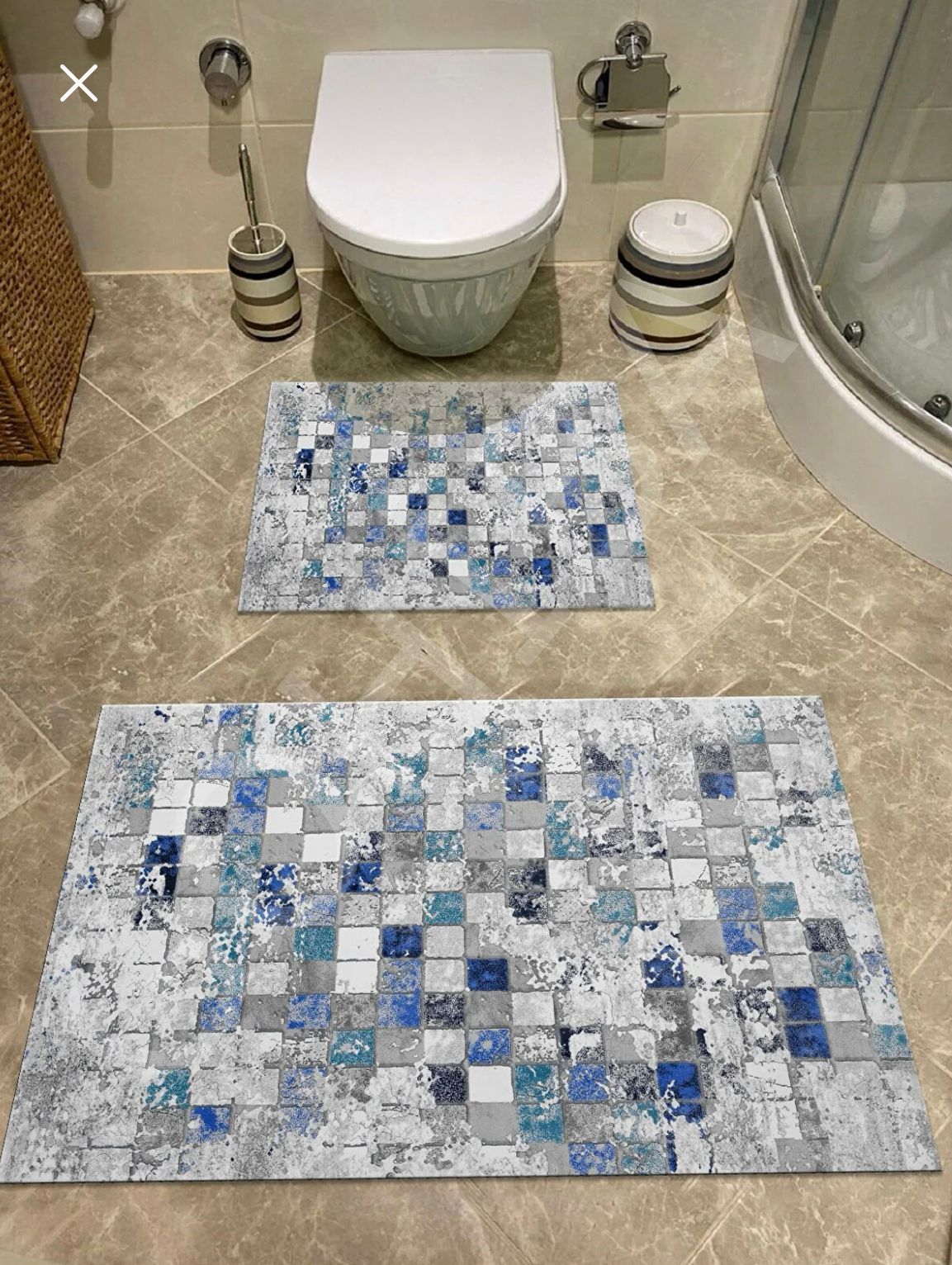 BANYO PASPAS TAKIMI İKİLİ SET KLOZET TAKIMI KAYMAZ