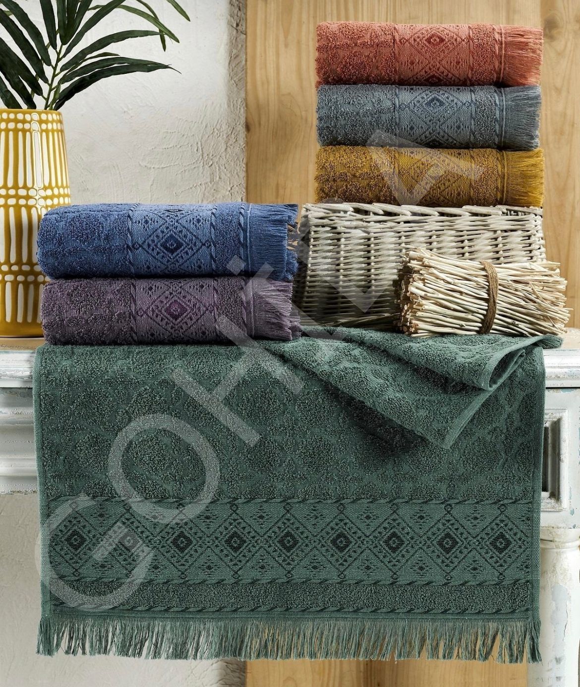 SULTAN SERİSİ %100 PAMUKLU  HAVLU ŞIK 50CM*90CM GRİ